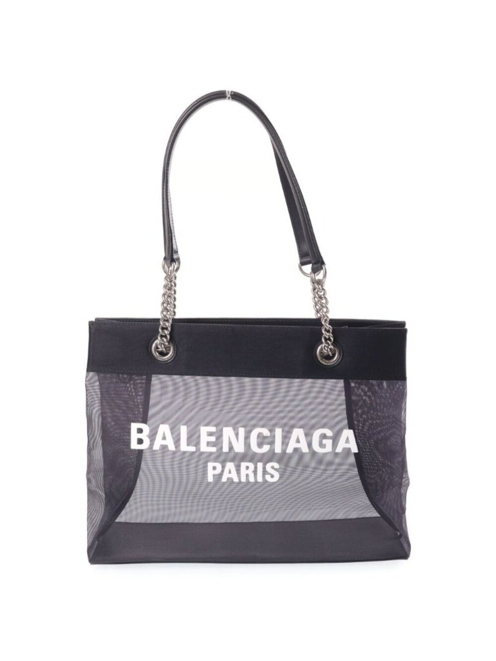 Balenciaga Duty Medium Tote Bag Mesh Leather Black